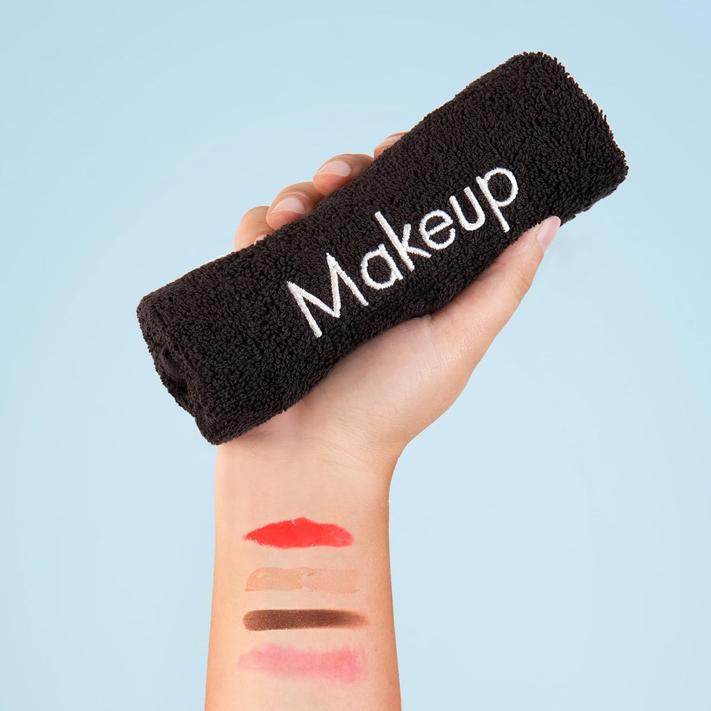 Arkwright Makeup Remover Cloths Bulk - 100% Cotton Face Towels, Soft Reusable Washcloths, Gentle Facial Cleansing for Waterproof Makeup, 13 x 13, Black (Case of 144)
