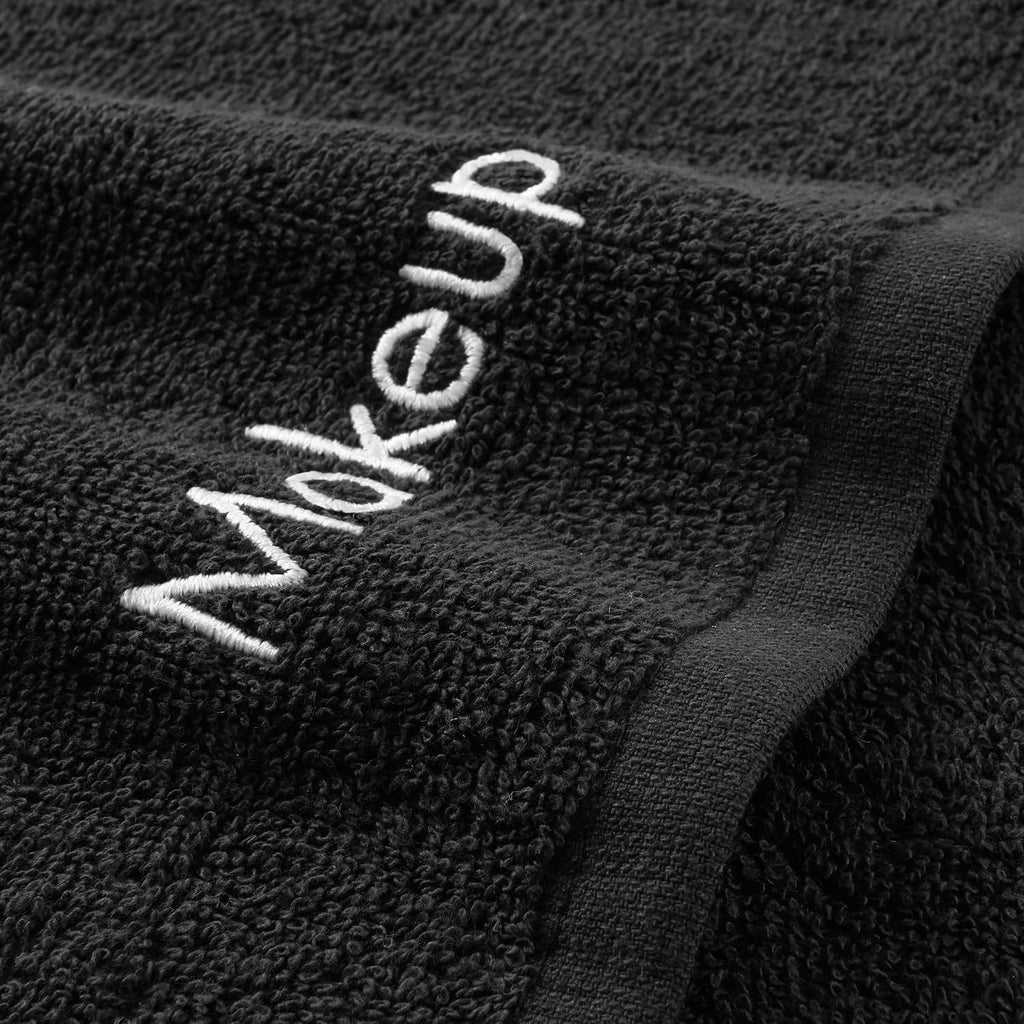 Arkwright Makeup Remover Cloths Bulk - 100% Cotton Face Towels, Soft Reusable Washcloths, Gentle Facial Cleansing for Waterproof Makeup, 13 x 13, Black (Case of 144)