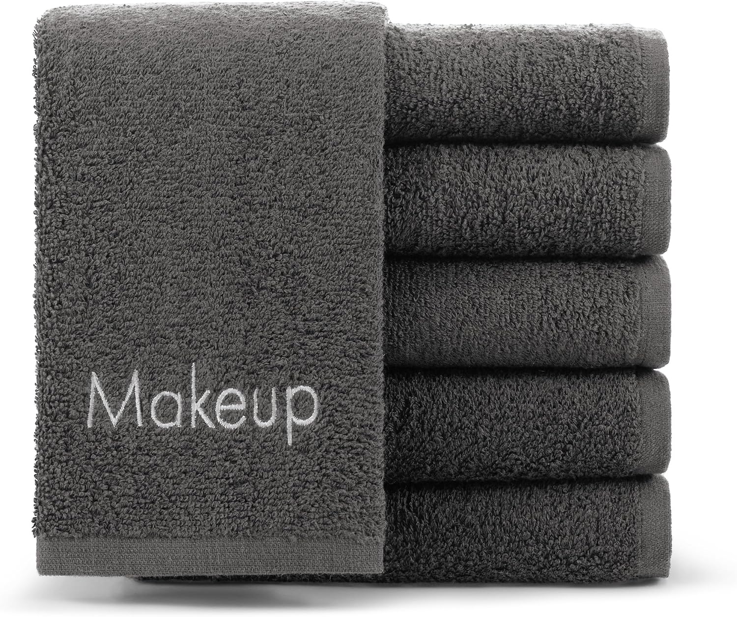 Arkwright Makeup Remover Cloths Bulk - 100% Cotton Face Towels, Soft Reusable Washcloths, Gentle Facial Cleansing for Waterproof Makeup, 13 x 13, Black (Case of 144)