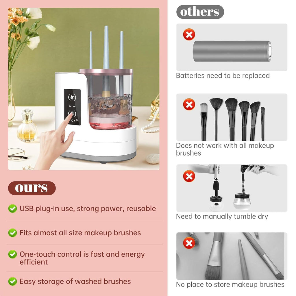 3-in-1 Elektrischer Make-up-Pinselreiniger